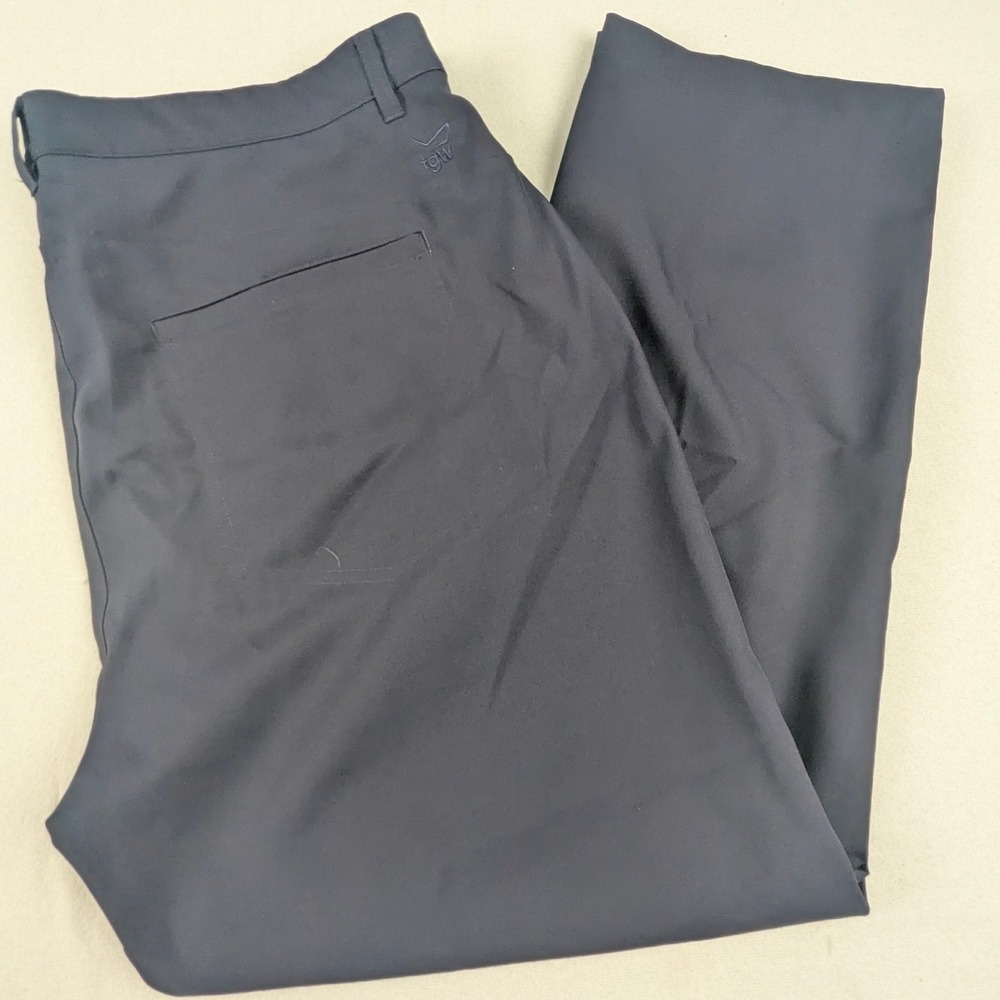TGW Mens Golf Pants Navy Blue Flat Front Straight Leg Performance 40x30